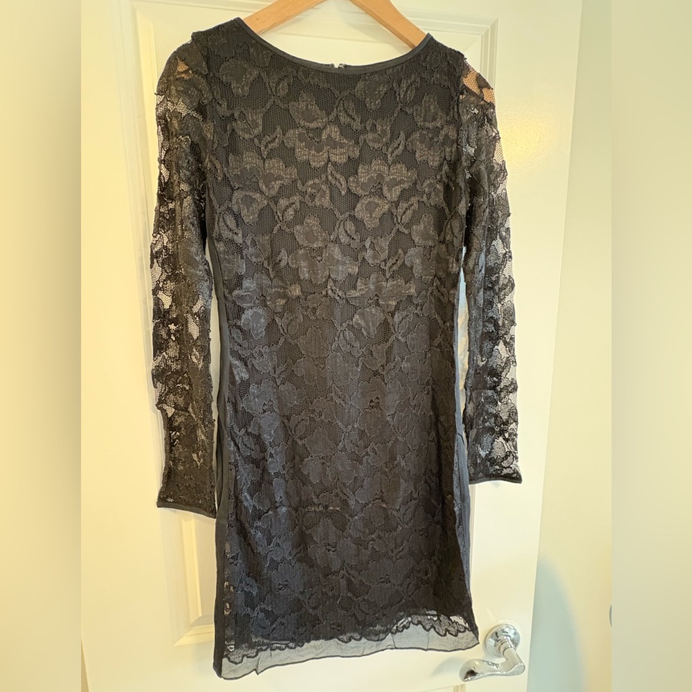 DVF Elegant Lace Long Sleeve Dress